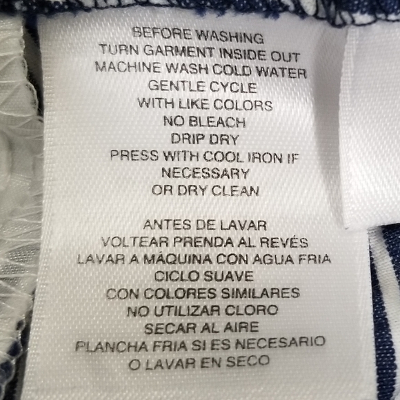 Anne Klein Striped Seersucker Pants Blue / White Women's Size 8 - Picture 12 of 15